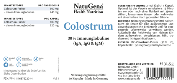 Colostrum-Etikett