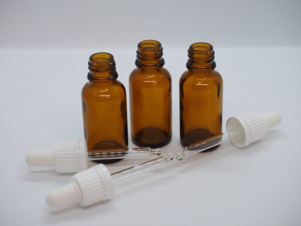 Leerflaschen Braunglas für ätherische Öle 20ml mit Glaspipette