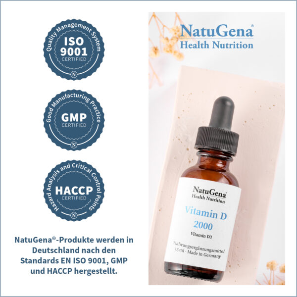 NatuGena Vitamin D 2000  vegan 15ml 525 Tropfen – Bild 3