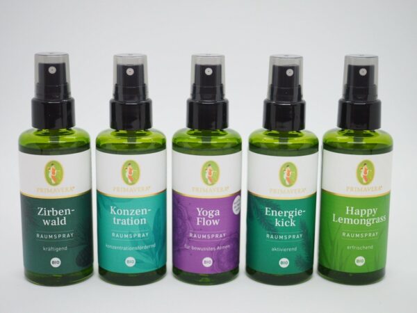 Primavera Raumspray Set Durchatmen 5x 50ml bio vegan