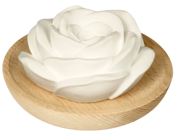 Farfalla Duftstein Rose mit Holzteller