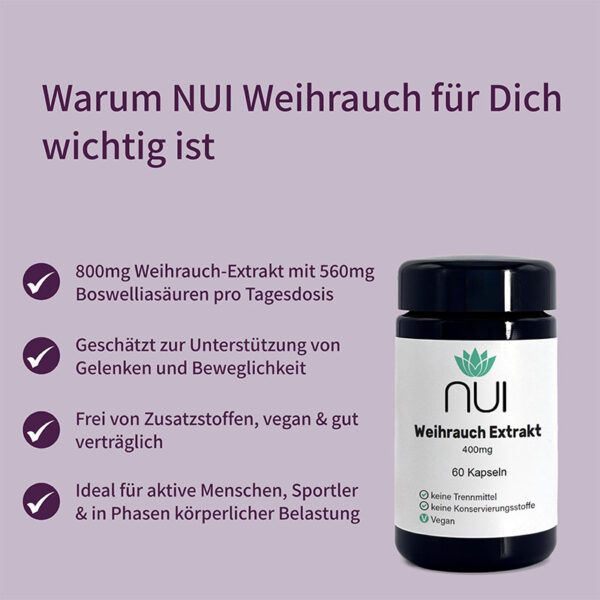 NUI Weihrauch 400mg 60 Kapseln Made in Austria – Bild 3